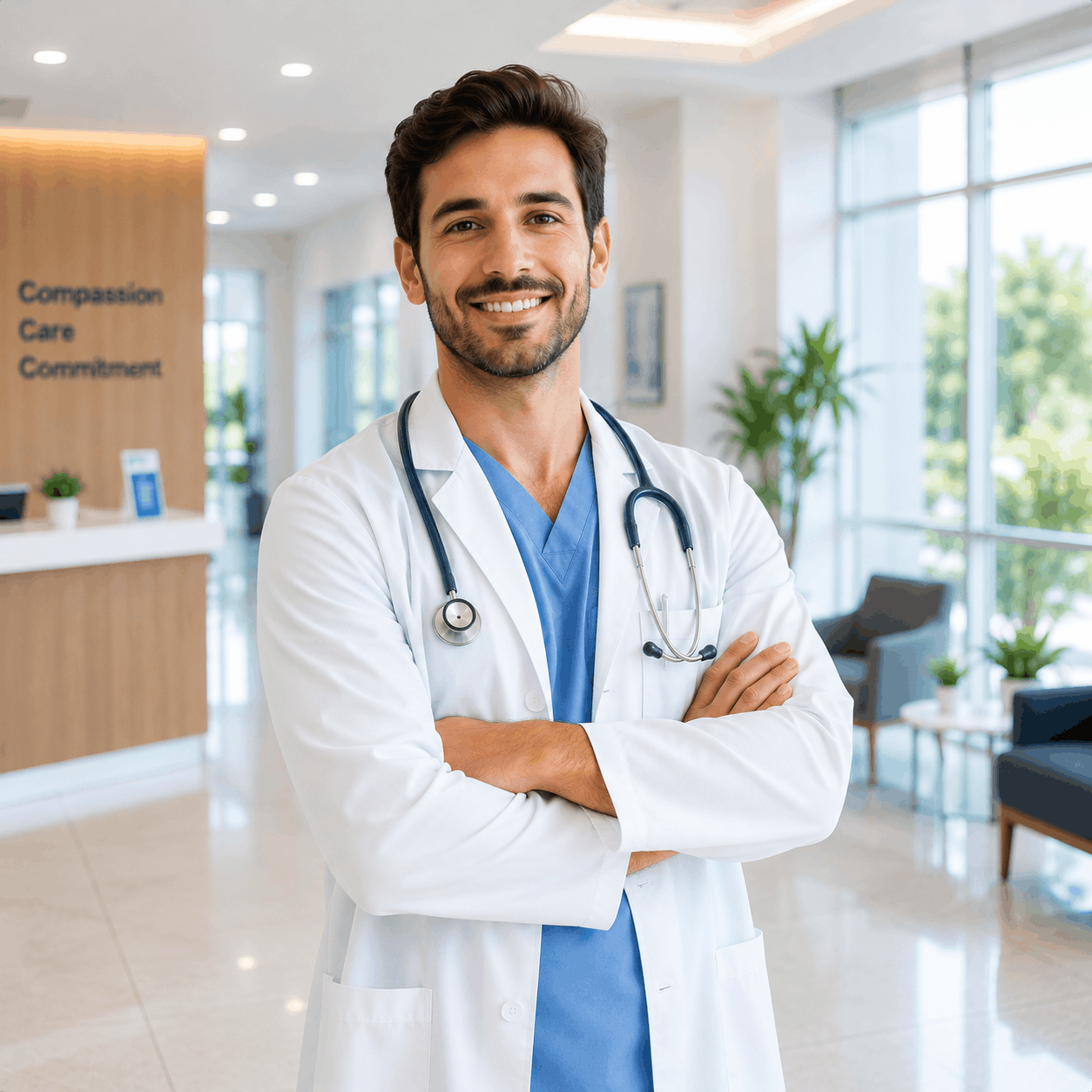 Hospital staff caring for patients